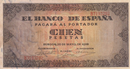 CRBS1215 BILLETE ESPAÑA 100 PESETAS 1938 MBC+ - Otros & Sin Clasificación