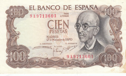 CRBS1222 BILLETE ESPAÑA 100 PESETAS 1970 SERIE ESPECIAL 9A SIN CIRCULAR - Otros & Sin Clasificación