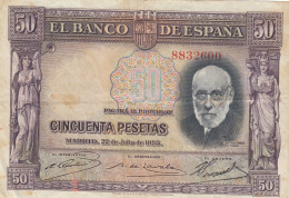 CRBS1229 BILLETE ESPAÑA 50 PESETAS 1935 BC+  - Sonstige & Ohne Zuordnung