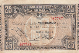 CRBS1232 BILLETE ESPAÑA 25 PESETAS 1957 BILBAO BC+ - Altri & Non Classificati