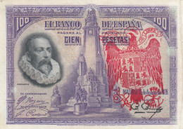 CRBS1212 BILLETE ESPAÑA 100 PESETAS 1928 CON RESELLO MBC+ - Otros & Sin Clasificación