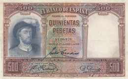 CRBS1199 BILLETE ESPAÑA 500 PESETAS 1931 MBC - Autres & Non Classés