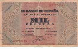 CRBS1189 BILLETE ESPAÑA 1000 PESETAS 1938 BC - Otros & Sin Clasificación