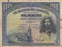 CRBS1185 BILLETE ESPAÑA 1000 PESETAS 1928 BC - Autres & Non Classés