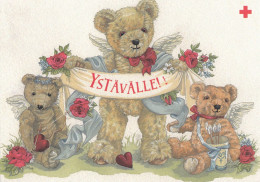 Postal Stationery - Teddy Bears Family Together - Angels - Red Cross 2002 - Suomi Finland - Postage Paid - Postwaardestukken