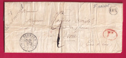 CURSIVE 71 MONTMIRAIL SARTHE T15 LA FERTE BERNARD OR ST MAIXENT + DECIME RURAL POUR BROU EURE ET LOIR 1844 IND 15 LETTRE - 1801-1848: Precursores XIX