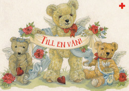 Postal Stationery - Teddy Bears Family Together - Angels - Red Cross 2002 - Suomi Finland - Postage Paid - Enteros Postales