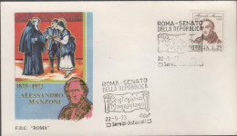 ITALIA - ITALIE - ITALY - 1973 - Centenario Della Morte Di Alessandro Manzoni - FDC Roma - FDC