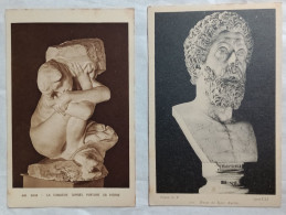 Lot De 2 CP. Buste De Marc Aurèle + Rodin La Cariatide Tombée Portant Sa Pierre. Braun & Cie - Sculptures