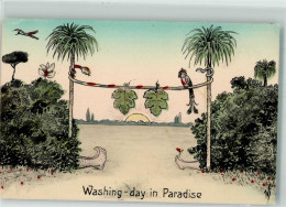 39736721 - Washing-day In Paradise Papagei Schlange Humor Modern Humour Series 275 - Lapinot