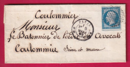 N°14 TTB PARIS CERCLE DE POINTS POUR COULOMMIER SEINE ET MARNE LETTRE - 1849-1876: Classic Period