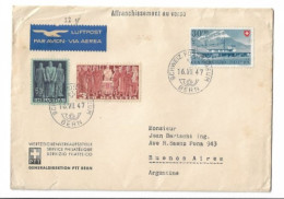 Antiguo Sobre De Suiza-Argentina  Con Sello Y Matasello, Año 1947 A-136 - Other & Unclassified