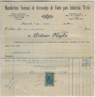 Brazil 1924 National Manufacture Leather Accessories For Textile Industry Invoice Petrópolis National Treasury Tax Stamp - Storia Postale