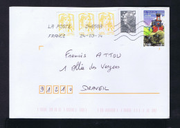 Sp10604 FRANCE "JULES VERNE"  Tour Du Monde 24 Jours By ècrvain Animals Bisonts Railway Faune Mailed DRAVEIL - Trains