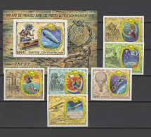 Central Africa 1978 UPU Centenary, Space, Zeppelin, Aviation Set Of 6 + S/s Imperf. MNH -scarce- - U.P.U.