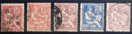 FRANCE                           N° 124/128                OBLITERE               Cote : 42 € - Usati