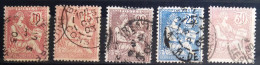 FRANCE                           N° 124/128                OBLITERE               Cote : 42 € - Used Stamps