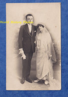 CPA Photo - ALGER - Beau Portrait De Mariage - 5 Janvier 1924 - Effet Nuage Blanc Studio Radium Homme Femme Robe Algérie - Moda