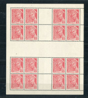 !!! TYPE MERCURE N°412, FAUX DE L'INTELLIGENCE SERVICE BLOC DE 16 TIMBRES NEUF ** - Unused Stamps