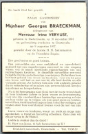 Bidprentje Nederzwalm - Braeckman Georges (1884-1957) - Devotieprenten