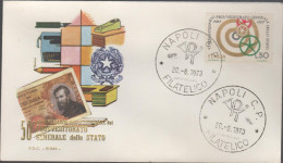 ITALIA - ITALIE - ITALY - 1973 - 50º Anniversario Del Provveditorato Generale Dello Stato - FDC Roma - FDC