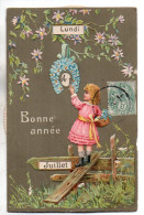 098, Bonne Année, Carte A Système Calendrier Ephemeride Avec 3 Roulettes - New Year