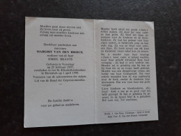 Margrit Van Den Broeck ° Vorselaar 1907 + Herentals 1990 X Emiel Brants - Décès