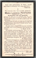 Bidprentje Niel - Peeters Maria Ludwina (1861-1930) - Images Religieuses