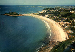 RECTO/VERSO - CPSM - TREBEURDEN - VUE AERIENNE DE LA PLAGE VUE DE LA PONTE DE BIHIT - Trébeurden