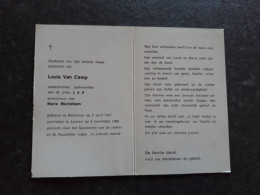 Louis Van Camp ° Boechout 1927 + Leuven 1980 X Maria Michielsen - Obituary Notices