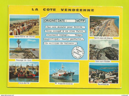 85 La Côte Vendéenne Sous Forme De Télégramme N°11 Bateau Président Auguste Durand PASSAGE Du GOIS Avec Simca 1000 Rouge - Autres & Non Classés