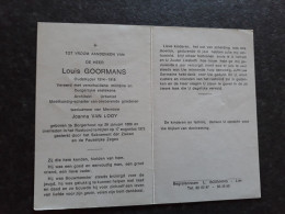 Oudstrijder 1914-1918 - Architekt - Urbanist - Louis Goormans ° Borgerhout 1889 + Nijlen 1973 X Joanna Van Looy - Décès