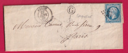 N°22 GC 2152 MACON SAONE ET LOIRE BOITE RURALE G CHAINTRE POUR PARIS LETTRE - 1849-1876: Classic Period