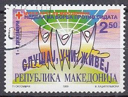 NORDMAZEDONIEN  Zwangszuschlagsmarke 106,  Gestempelt, Rotes Kreuz, 1999 - Noord-Macedonië