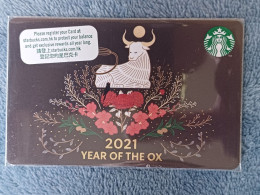 GIFT CARD - STARBUCKS - HONG KONG - 6187 - YEAR OF THE OX - ZODIAC - HOROSCOPE - Tarjetas De Regalo