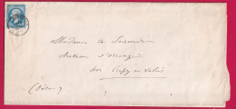 N°22 CAD MEREVILLE SEINE ET OISE DOUBLE PORT POUR CREPY EN VALOIS OISE LETTRE - 1849-1876: Klassik