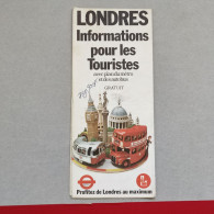 LONDON Metro, Bus Plan, Vintage Tourism Brochure 1976, Prospect, Guide, French Language (pro5) - Reiseprospekte