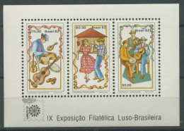 Brasilien 1982 Briefmarkenausstellung LUBRAPEX Musik Block 52 Postfrisch(C22815) - Neufs