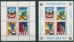 Jugoslawien 1990 Schach-Olympiade Block 38/39 Postfrisch (C93490) - Blocks & Kleinbögen