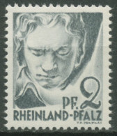 Französische Zone: Rheinland-Pfalz 1947 Beethoven Type II, 1 Y V II Postfrisch - Rijnland-Palts