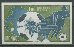 Monaco 1978 Fußball-WM Argentinien 1315 Sonderdruck Postfrisch Geschnitten - Unused Stamps