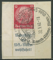 Deutsches Reich Zusammendrucke 1937/39 Hindenburg S 157 LR Gestempelt Briefstück - Se-Tenant