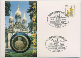 Bund 1993 Russische Kirche Wiesbaden Numisbrief Mit 1 Rubel Russland (N562) - Russie