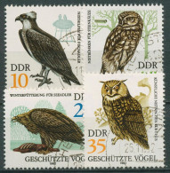 DDR 1982 Tiere Vögel Greifvögel Adler Kauz Uhu 2702/05 Gestempelt - Gebruikt