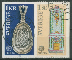 Schweden 1976 Europa CEPT Kunsthandwerk Löffel Kachelofen 943/44 Gestempelt - Usados