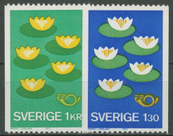 Schweden 1977 Europa CEPT Seerosen 972/73 Mit Mattem Gummi Postfrisch - Ongebruikt