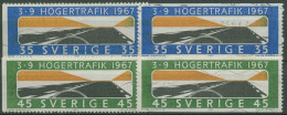 Schweden 1967 Verkehr Verkehrsführung Rechtsverkehr 588/89 Gestempelt - Gebruikt