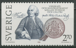 Schweden 1983 Amerikanischer Handelsvertrag Benjamin Franklin 1232 Postfrisch - Unused Stamps