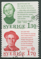 Schweden 1980 Europa CEPT Persönlichkeiten Joe Hill 1106/07 Gestempelt - Gebraucht