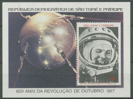 Sao Tomé Und Principe 1977 Juri Gagarin Raumfahrt Block 12 Postfrisch (C62537) - São Tomé Und Príncipe